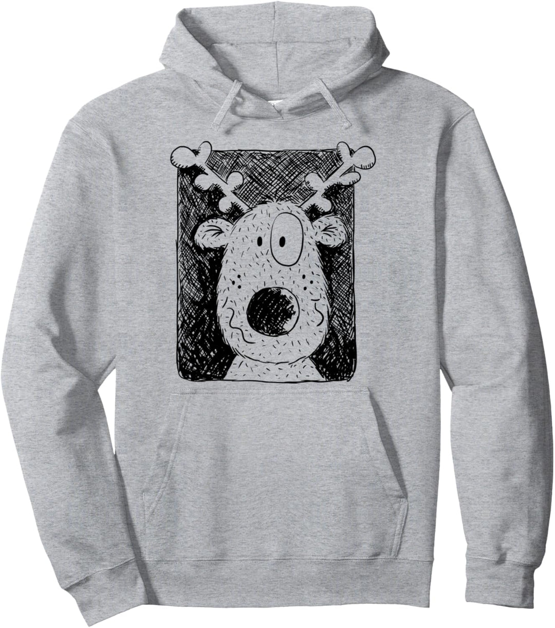 Lustiges Rentier I Hirsch Damwild Tiermotiv Pullover Hoodie