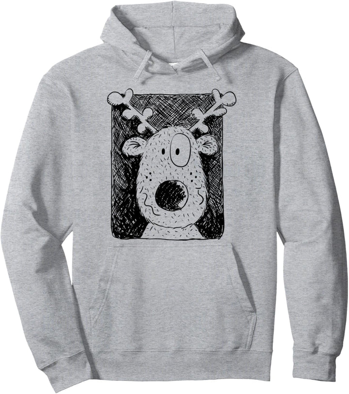 Lustiges Rentier I Hirsch Damwild Tiermotiv Pullover Hoodie