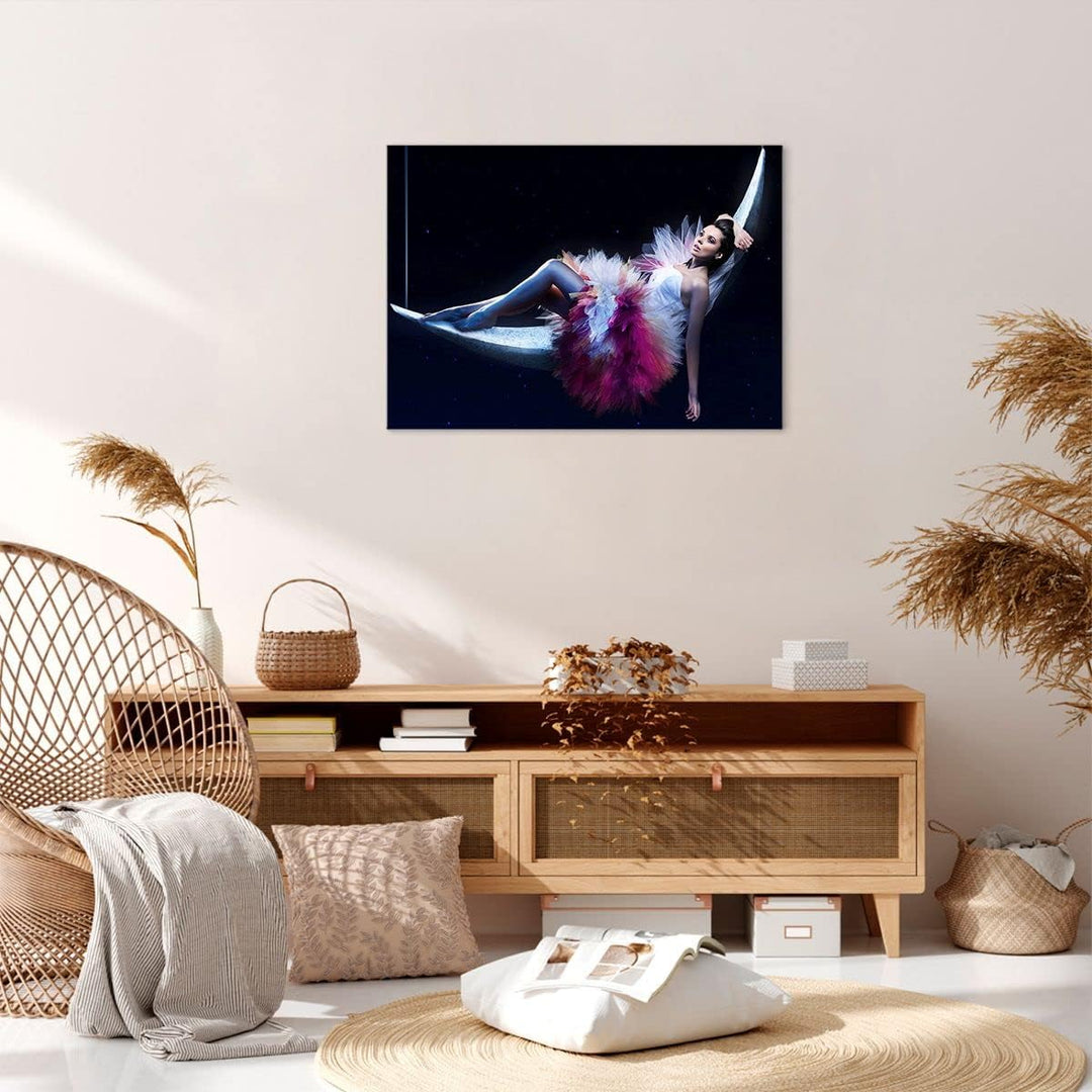 Bilder auf Leinwand Frau Geheimnis Kleid elegant Leinwandbild 70x50cm Wandbilder Dekoration Wohnzimm