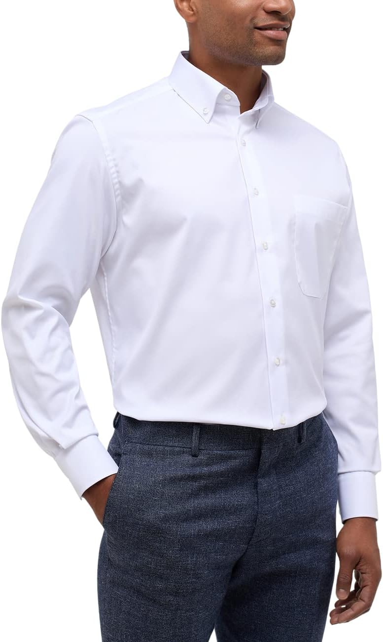 eterna Comfort Fit Cover Hemd Langarm Button Down Kragen Blickdicht weiss 44 Weiss, 44 Weiss