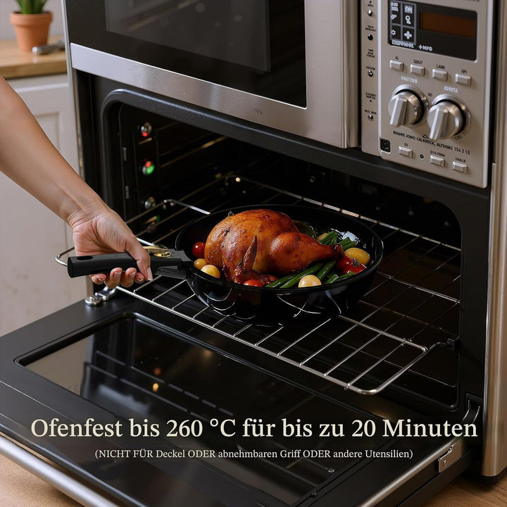 Töpfe und Pfannen Set Non-Stick, Keramik Kochgeschirr Set Abnehmbare/abnehmbare Griffe, RV Camping K