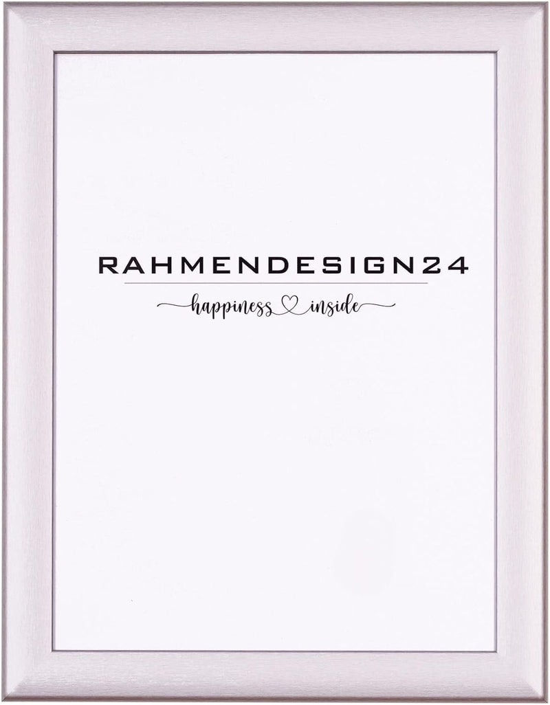 Rahmendesign24 Bilderrahmen Fiona 50x70 (POSTERFORMAT) Alu gebürstet Fotorahmen, Wechselrahmen, Post