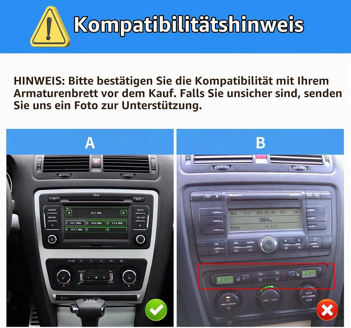 [4+64GB] Autoradio Carplay für Skoda Octavia (2004-2014), 10,1-Zoll Touchscreen Autoradio Android 13