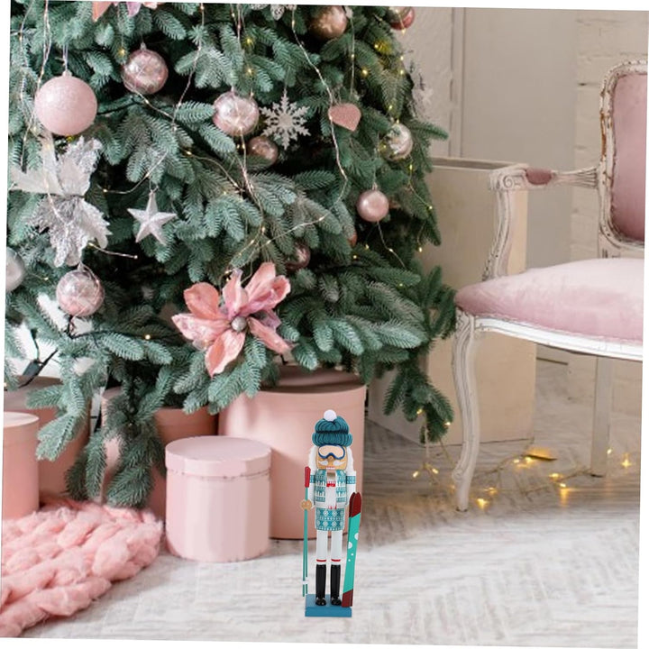PRETYZOOM Weihnachts-Nussknacker Aus Holz Winter-Ski-Nussknacker-Figur Weihnachtsmann Nussknacker-Ma