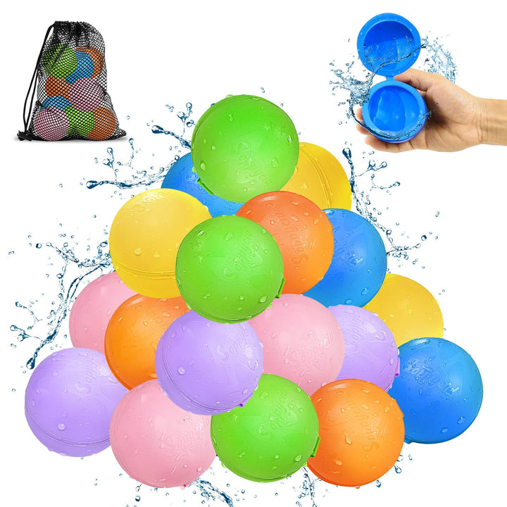 Wasserbomben Wiederverwendbar Selbstschliessend: 18 Stück Silikon Wiederbefüllbare Wasserballons Out