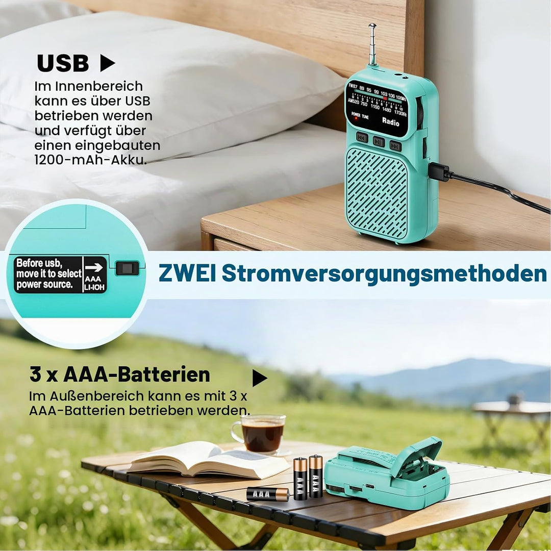 Tragbare Notfallradio mit Militärqualität – EIN Muss für Verschiedene Szenarien（Blauwgroene）, Blauwg