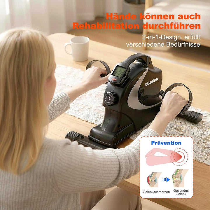 Niceday Pedaltrainer, Arm und Beintrainer Senioren, Beintrainer für Zuhause, Mini Heimtrainer, Homet