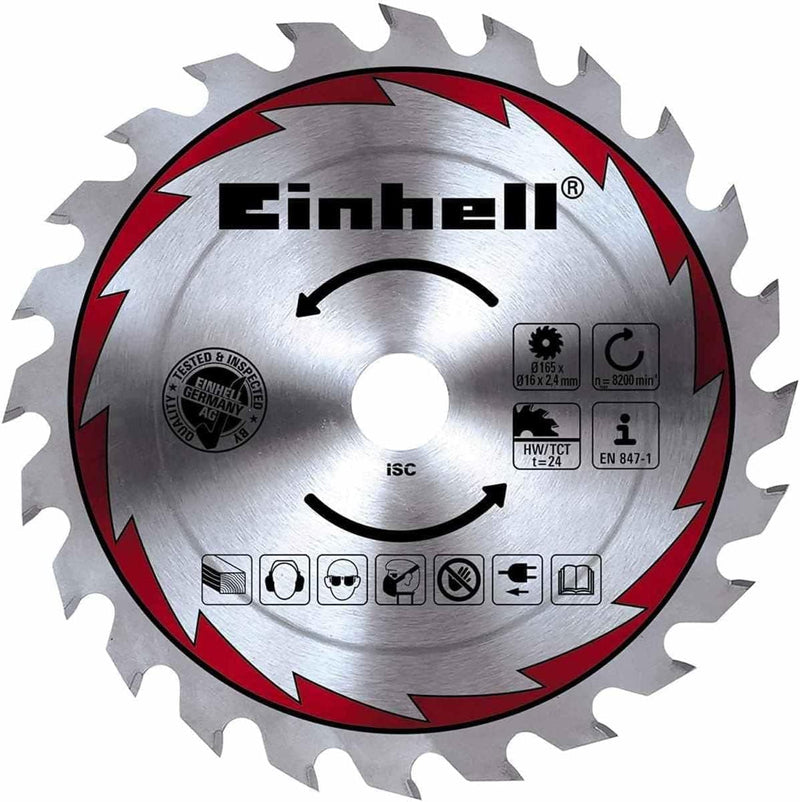 Einhell Handkreissäge 165 TE-CS 165 (1200 W, max. 55 mm, Sägeblatt Ø 165 mm, 24 Zähne, Absaugadapter