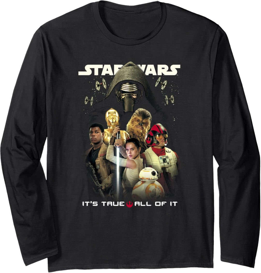 Star Wars Rey Kylo Ren Episode 7 Cast Poster Langarmshirt