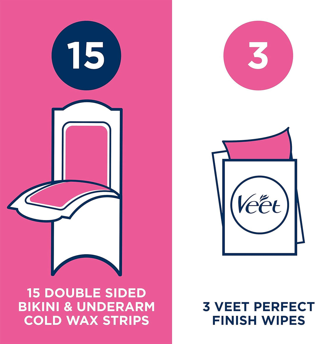Veet Pure Bikini Cold Wax Strips, 30 Stück