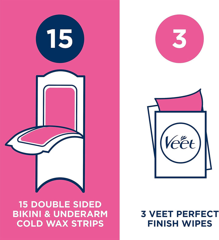 Veet Pure Bikini Cold Wax Strips, 30 Stück