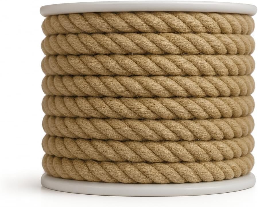 CORDAMARKET Seil Cañamo, Unisex Erwachsene, Unisex-Erwachsene 20 mm a 15 MTS Braun, 20 mm a 15 MTS B