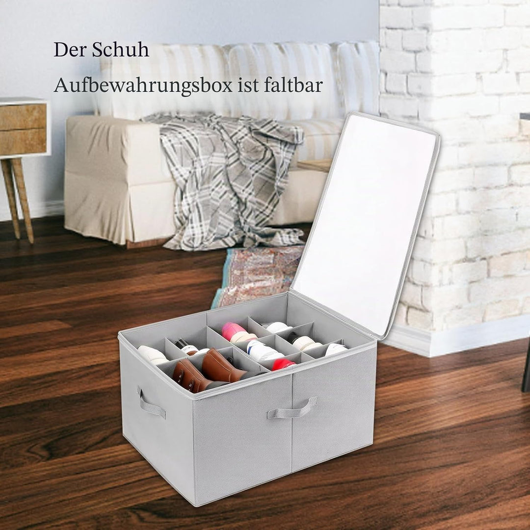 Aufbewahrungsbox für Schuhe, Schuh Aufbewahrungssysteme mit 12 Fächern, Schuhorganizer für Closet, m