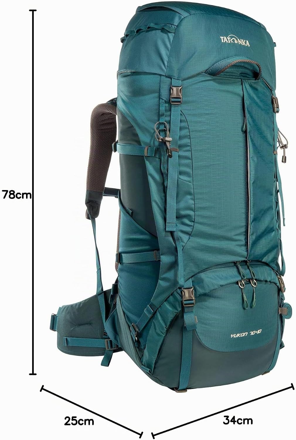 Tatonka Yukon 70+10 - Trekkingrucksack mit Frontzugriff, verstellbarem Rückensystem, extra Bodenfach