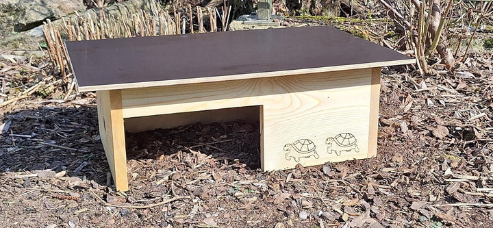 Premium Schildkrötenhaus (SH12) aus 20mm Vollholz - Schildkrötengehege Schildkröte Wetterfest
