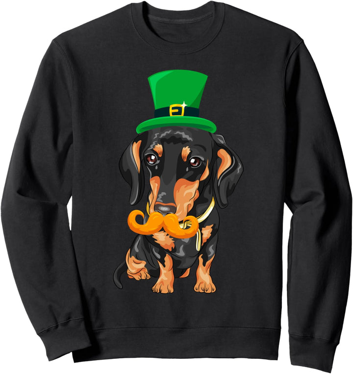 Dachshund Weiner Funny St Patrick Day dog wearing hat Sweatshirt