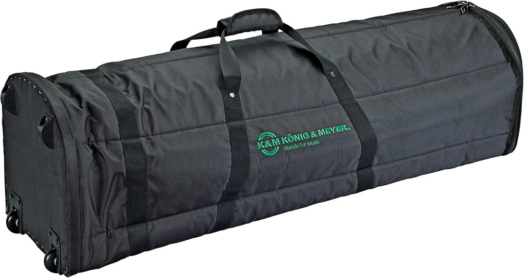 K&M 21427 Tragetasche Select Schwarz - Profi-Tasche für 6 Mikrofonstative mit Rollen - reissfest und
