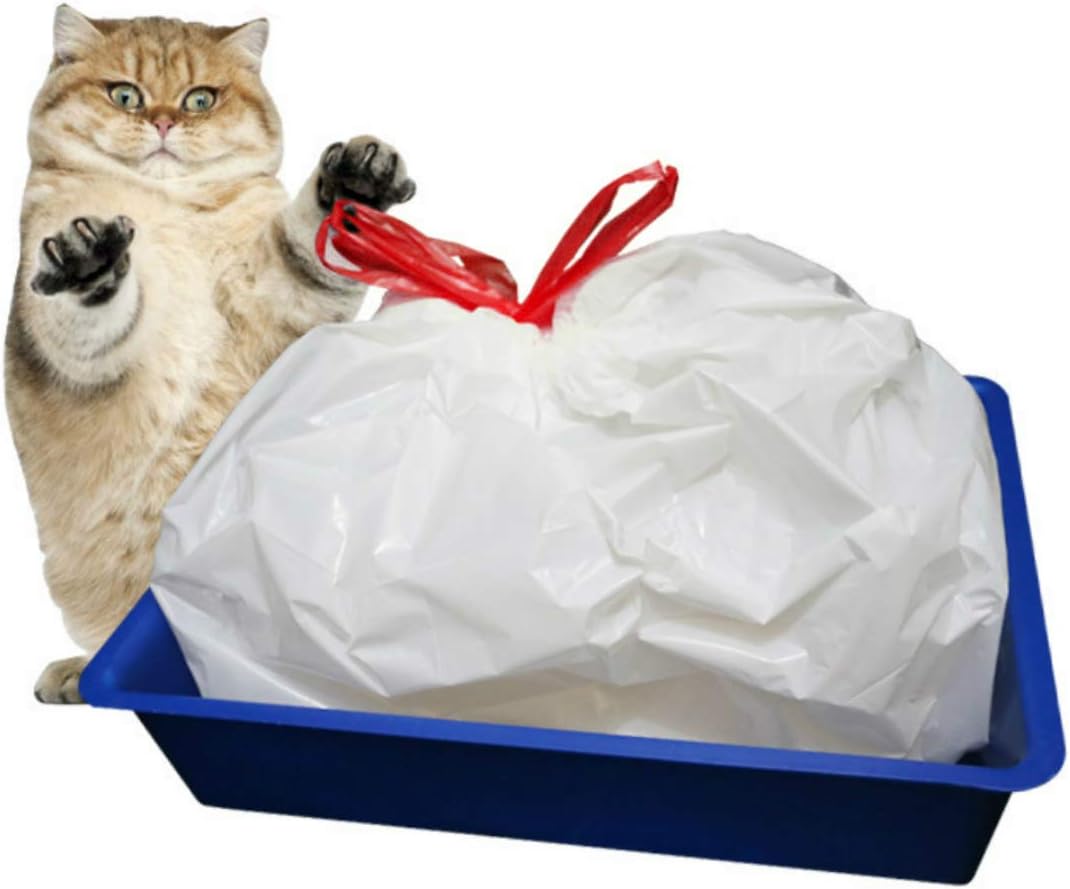 Moliwen 1 Tüten (30 Stück) Katzenklo Einlagen Katzentoiletten Kordelzugbeutel, 790*450mm für Mittler