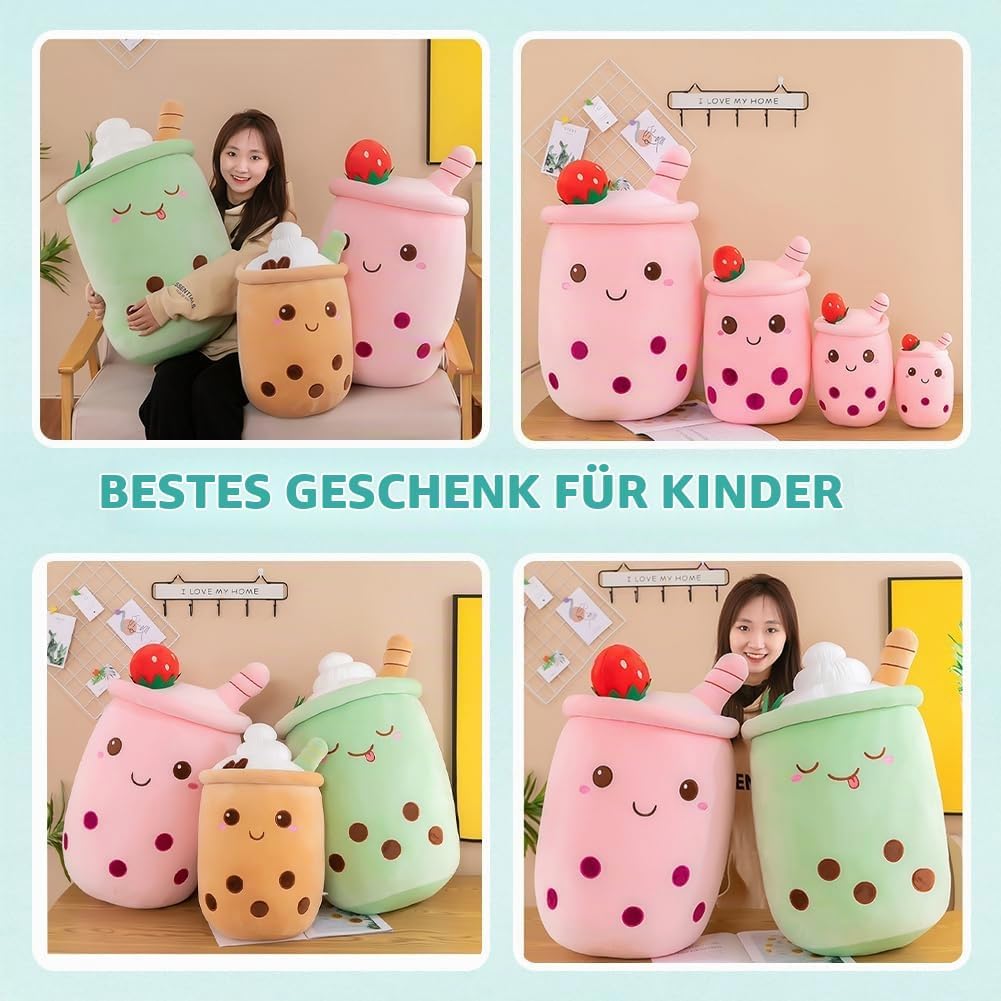 Bubble Tea Kuscheltier PlüSchtier XXL SüssE Kissen, Kawaii Bubble Tea Cup Plushie Stofftier Boba Tee