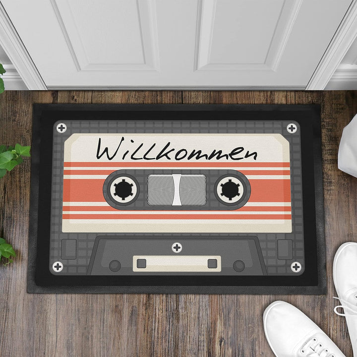 Trendation - Willkommen Fussmatte Grafik Schmutzfangmatte Geschenk Aussen Innenbereich 60x40 cm Wasc