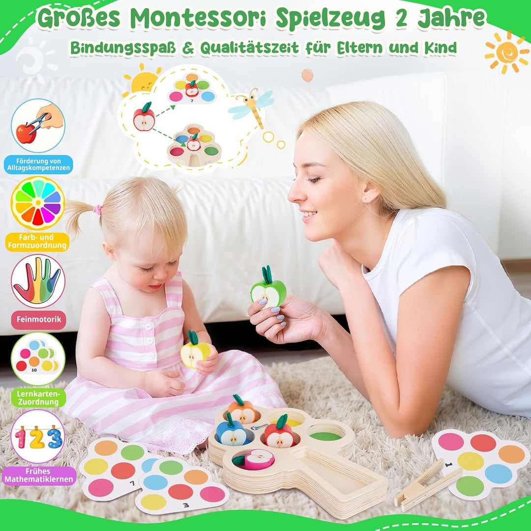 FCSONU Montessori Spielzeug ab 1 2 3 Jahre, Lernen Sortierspiel Feinmotorik | Kinder Farben Lernen M