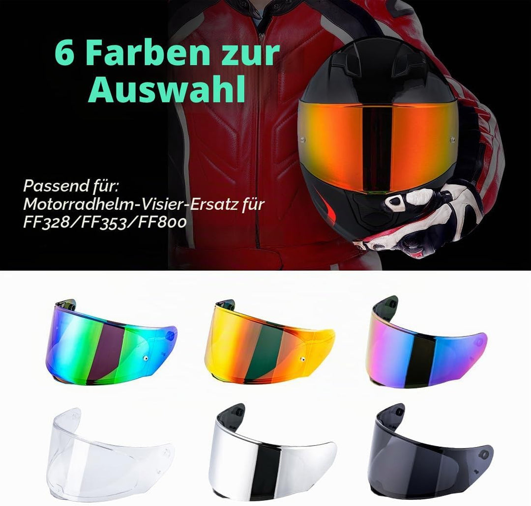 JQF Gear Helmvisier,Motorradhelm Visier für FF800/FF353/FF328,Motorrad Windschutz Helm Objektiv Visi