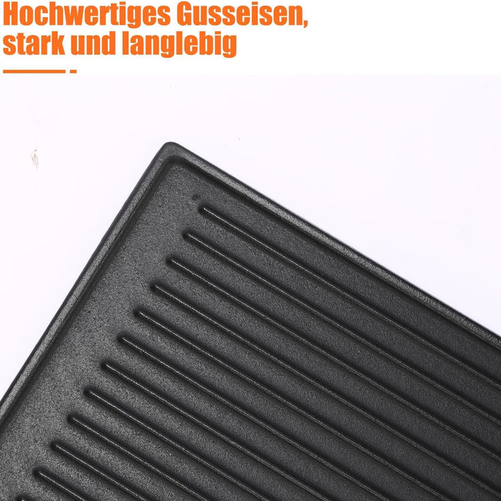 GFTIME Gusseisen Wendeplatte 33,5 x 30cm Grillplatte Plancha für Taino Basic 4+1 6+1, Enders San Fra