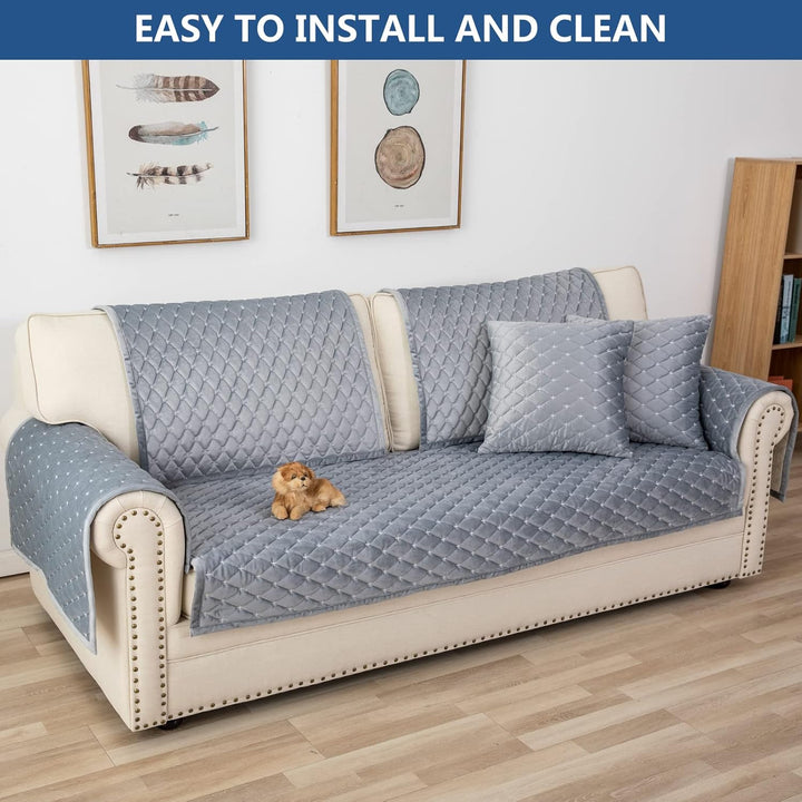 Eismodra Dekokissen,Sofabezug 3 Sitzer,Anti-Rutsch-Couch Überzug für L Form Sofaschoner Chaiselongue