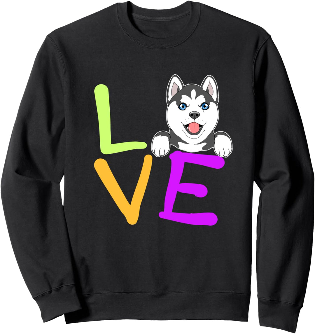 Ehrfürchtig Husky Love Geschenk Husky Welpen Sweatshirt