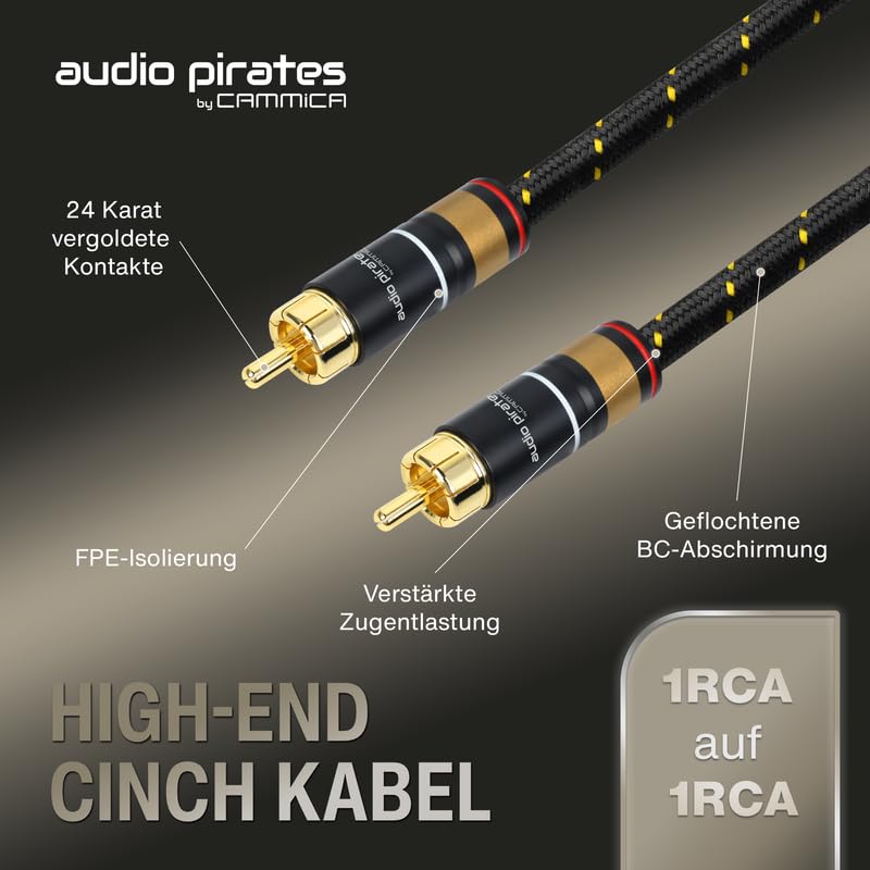 audio pirates by cammica Cinch Kabel 1x RCA Stecker auf 1x RCA Stecker, Audio-Kabel | High-End Audio