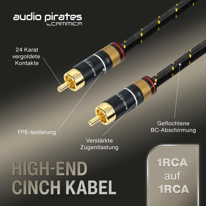 audio pirates by cammica Cinch Kabel 1x RCA Stecker auf 1x RCA Stecker, Audio-Kabel | High-End Audio