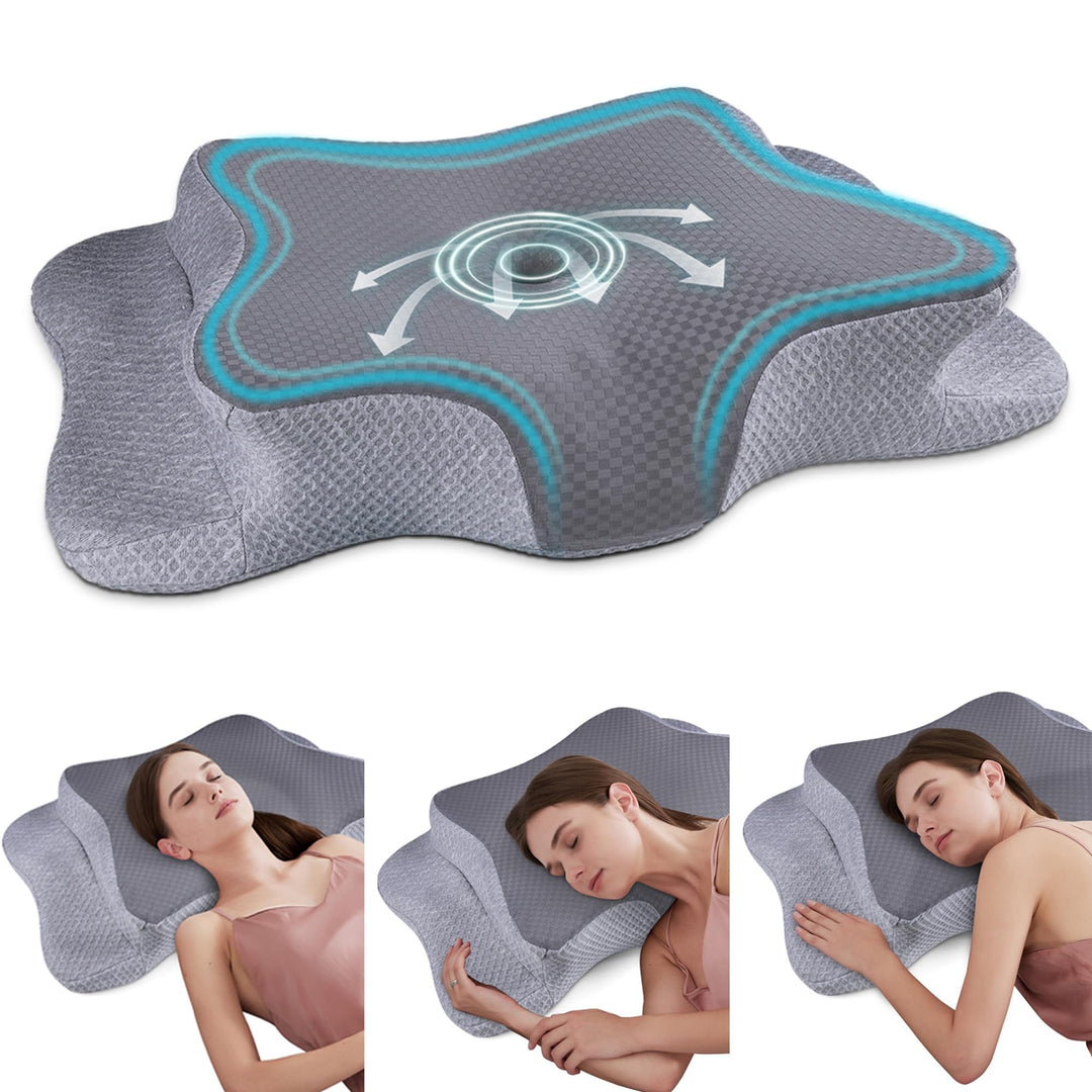 Memory Foam Kissen, Gebärmutterhalskissen für Nacken und Schultern Schmerzlinderung, Ergonomische Ko