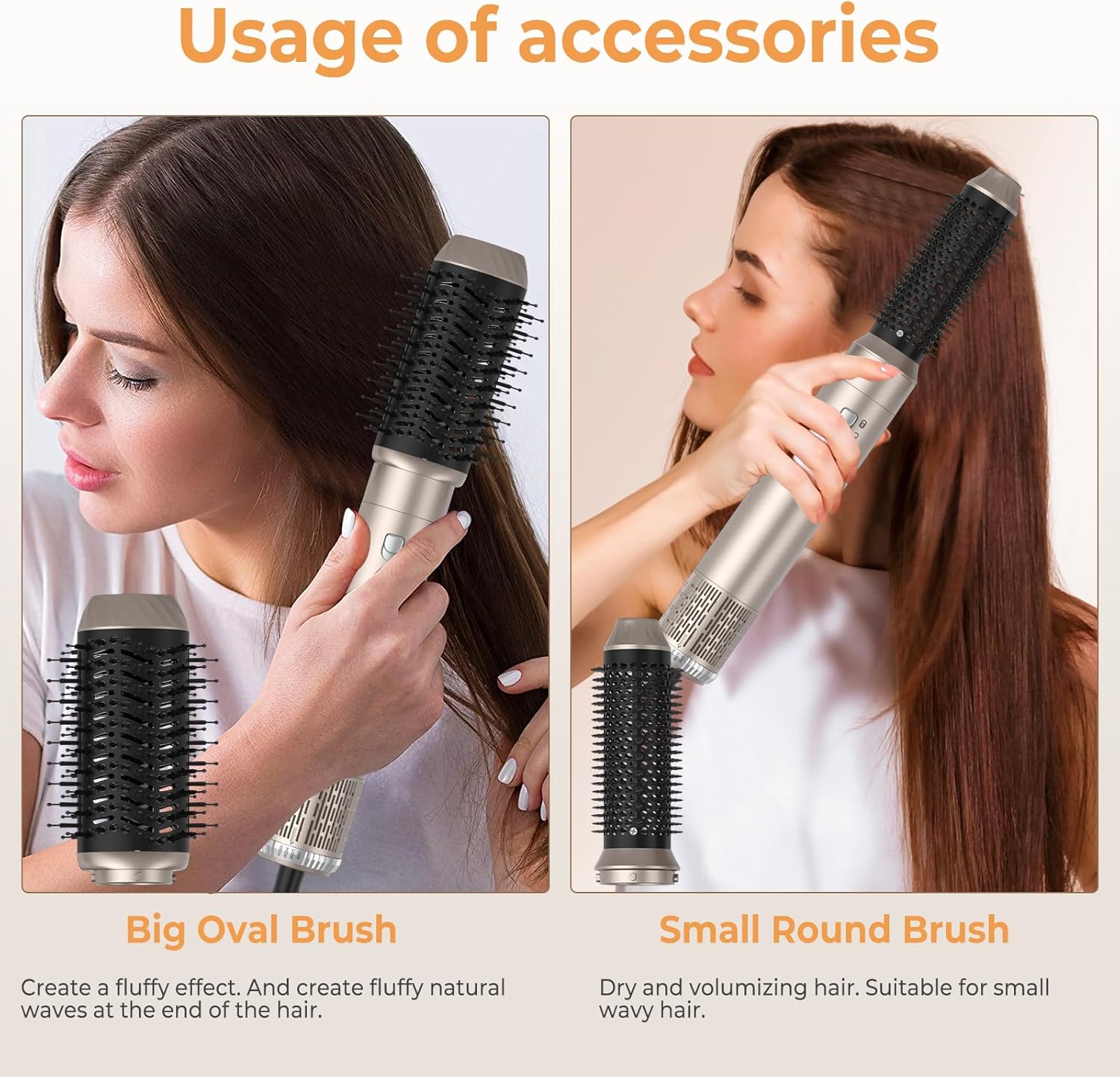 MESCOMB 5-in-1 Airstyler Set – Ionen-Föhn, Lockenstab & Volumenbürste Für Schonendes Styling Zu Hause