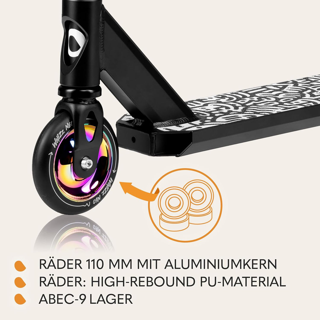 Lionelo Unisex Jugend Lo-whizz Scooter L Neo Schwarz, L Neo Schwarz