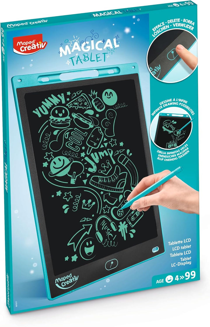 Maped Creativ Magical Board Maxi – LCD-Zeichentablett mit 30,5 cm (12 Zoll) Display + Eingabestift –
