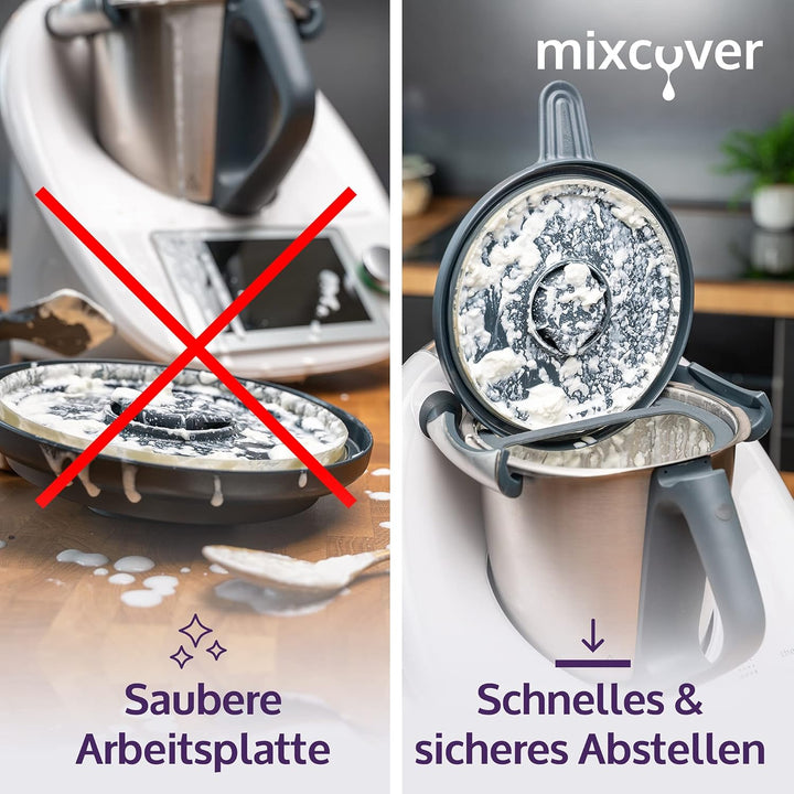 Deckelhalter und Abstreifhilfe kompatibel mit Vorwerk Thermomix TM6 TM5 TM31 Halter Thermomix Zubehö
