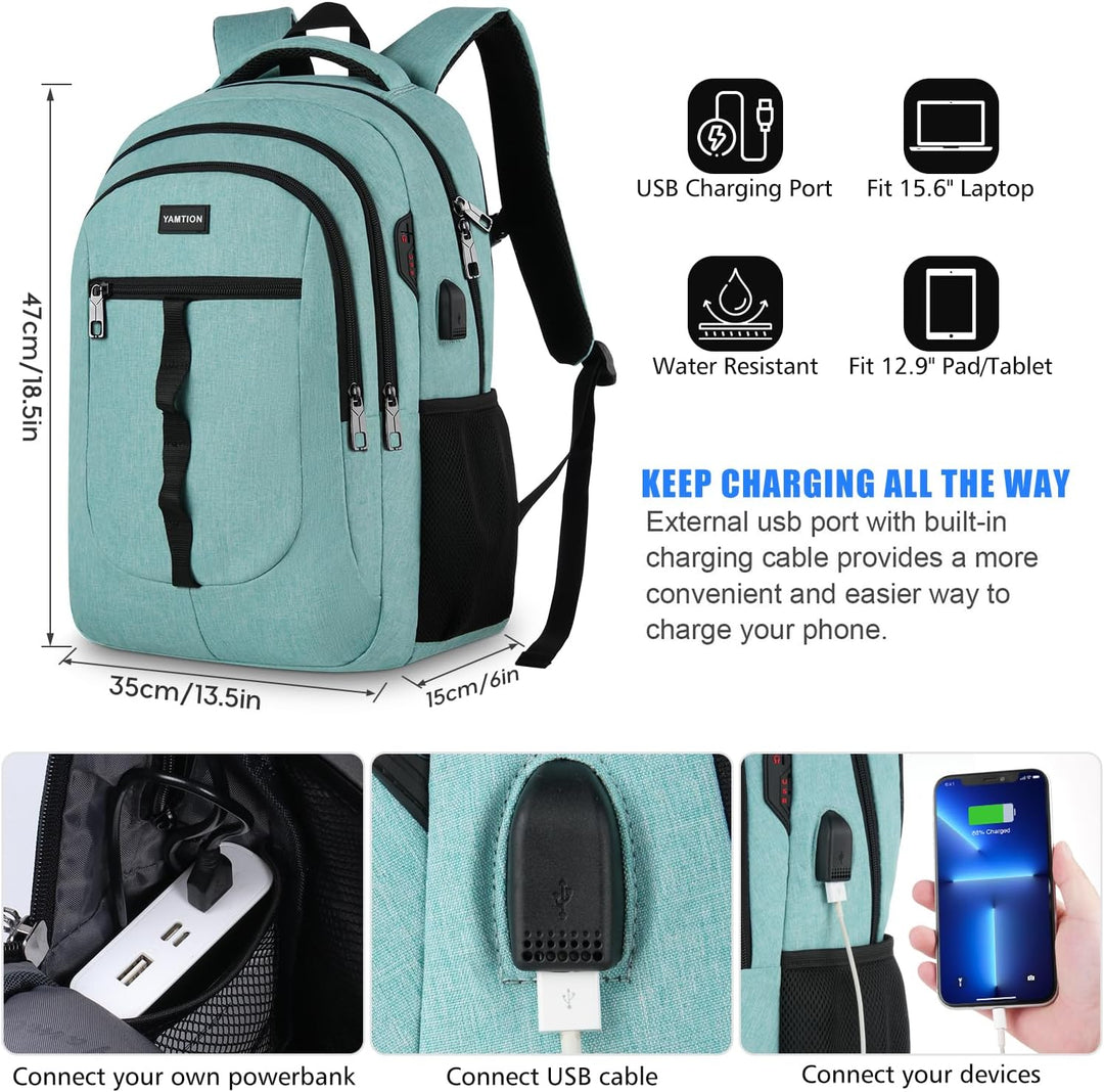 YAMTION Schultasche Herren und Damen,Unisex Schulrucksack Mädchen Teenager für Jungen Laptop Rucksac