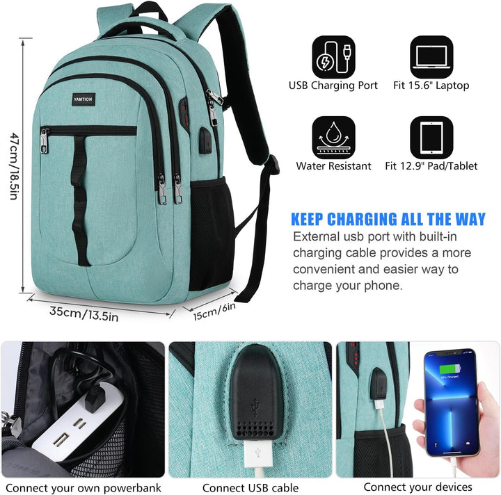 YAMTION Schultasche Herren und Damen,Unisex Schulrucksack Mädchen Teenager für Jungen Laptop Rucksac