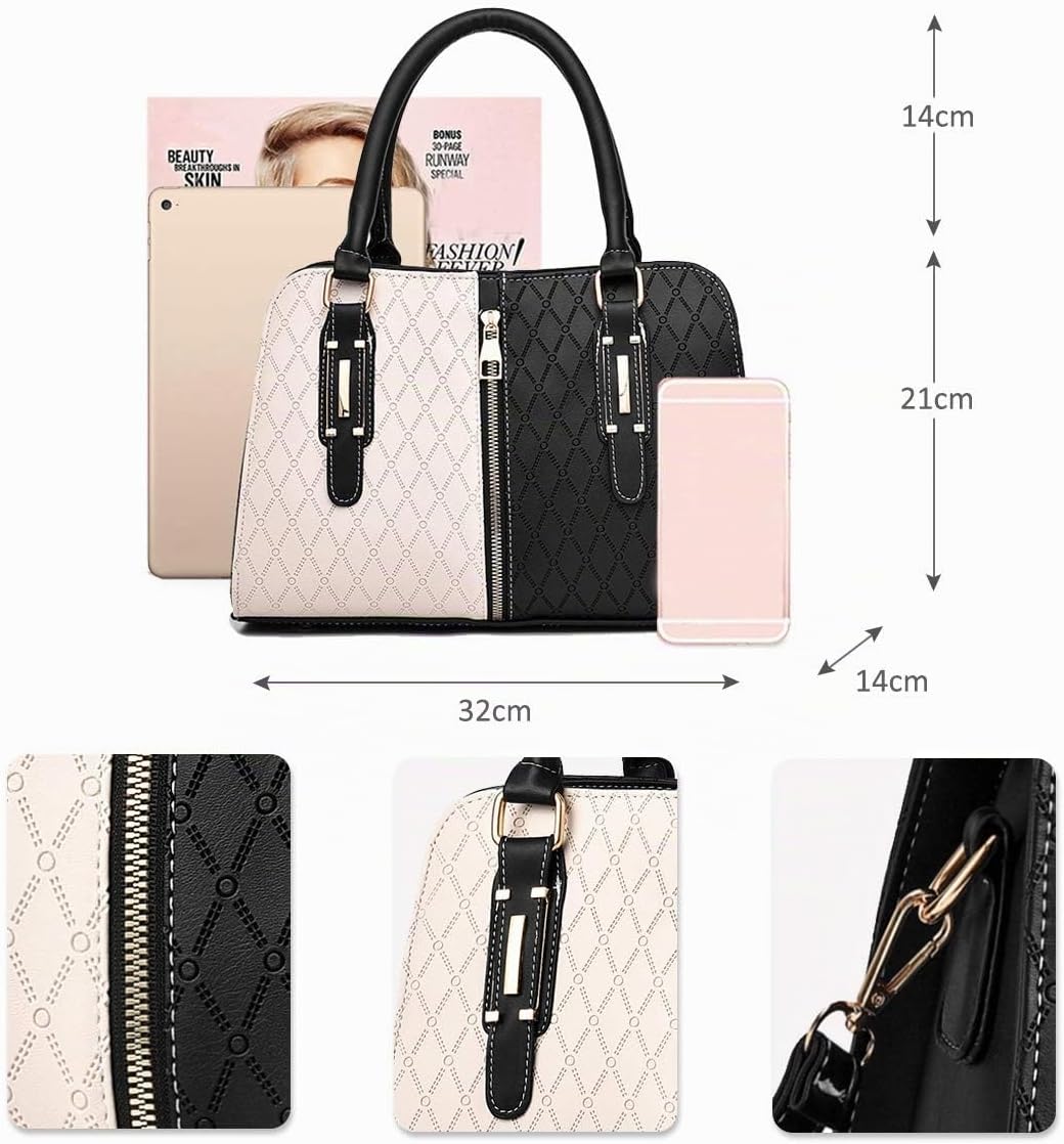NICOLE &amp; DORIS Schultertasche Damen Mode PU Leder Schick Shopper Handtasche Umhängetasche Tote Handt