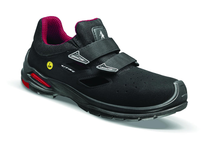 Lemaitre RILEY FRESH S1P ESD Low Sicherheitsschuhe RILFS1PNR-37, Grösse 37, Schwarz/Rot 37 EU, 37 EU