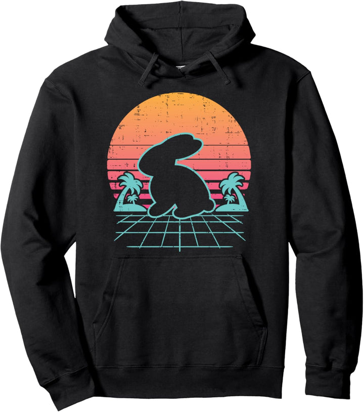 Easter Bunny Rabbit Vaporwave Aesthetic Retro 90s Japanese Pullover Hoodie