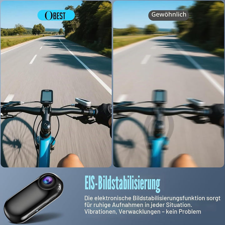 OBEST Mini Action 4K Unterwasserkamera, Mini wasserdichte WiFi Cam, Helmkamera für Fahrrad und Motor