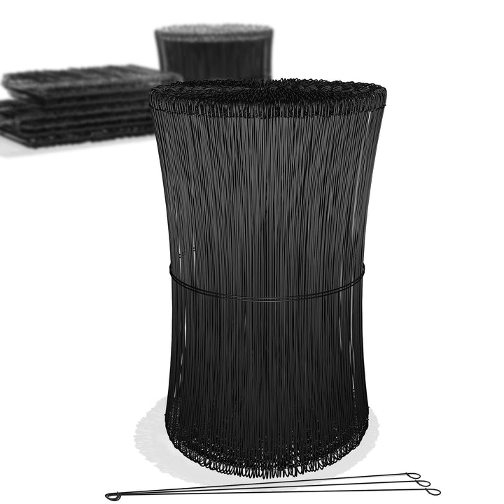 Heimfleiss® Rödeldraht Bindedraht ummantelt in schwarz 1,4 x 100 bis 300 mm (1000 Stk.) - rostfreier