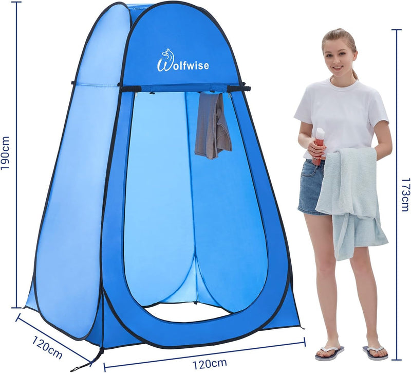 Wolfwise Pop up Toilettenzelt Umkleidezelt, Camping Duschzelt Outdoor Mobile Toilette Umkleidekabine