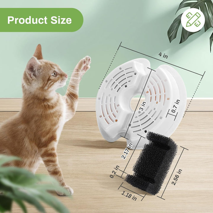 Filter für Katzenbrunnen, 12 Stück Ersatzfilter Trinkbrunnenfilter für Katzenbrunnen 67oz mit LED-Na