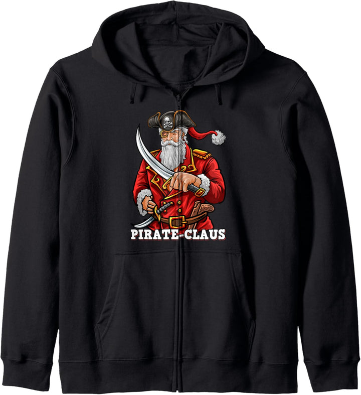 Lustiger Weihnachtspirat "Pirate Claus" Santa Weihnachtsmann Kapuzenjacke