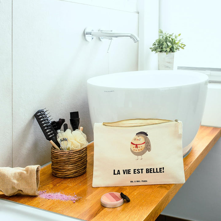 Mr. & Mrs. Panda Kosmetiktasche Eule Frankreich Grösse XL Grosse - Geschenk, Das Leben Ist schön, La