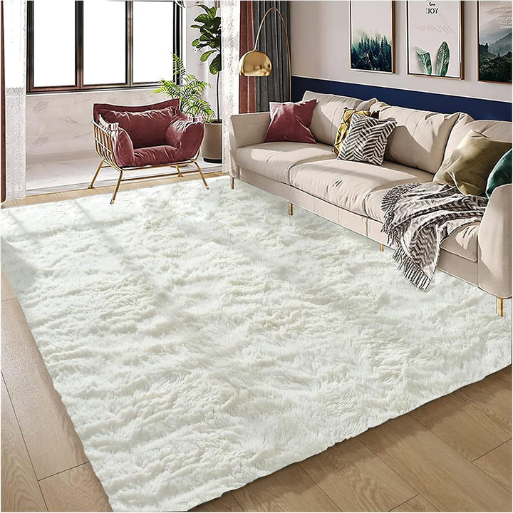 Bibykivn Teppich Wohnzimmer Hochflor Teppiche Waschbarer, 80x160 cm Moderner Langflor Teppiche Anti-