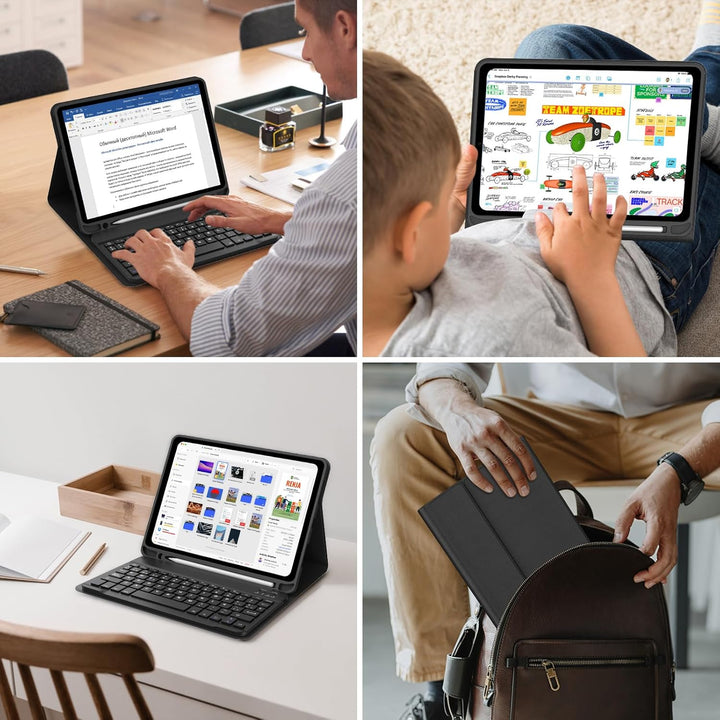 IVEOPPE Hülle mit Tastatur für iPad A16 11 Generation 2025/10 Generation 2022, Bluetooth Magnetische