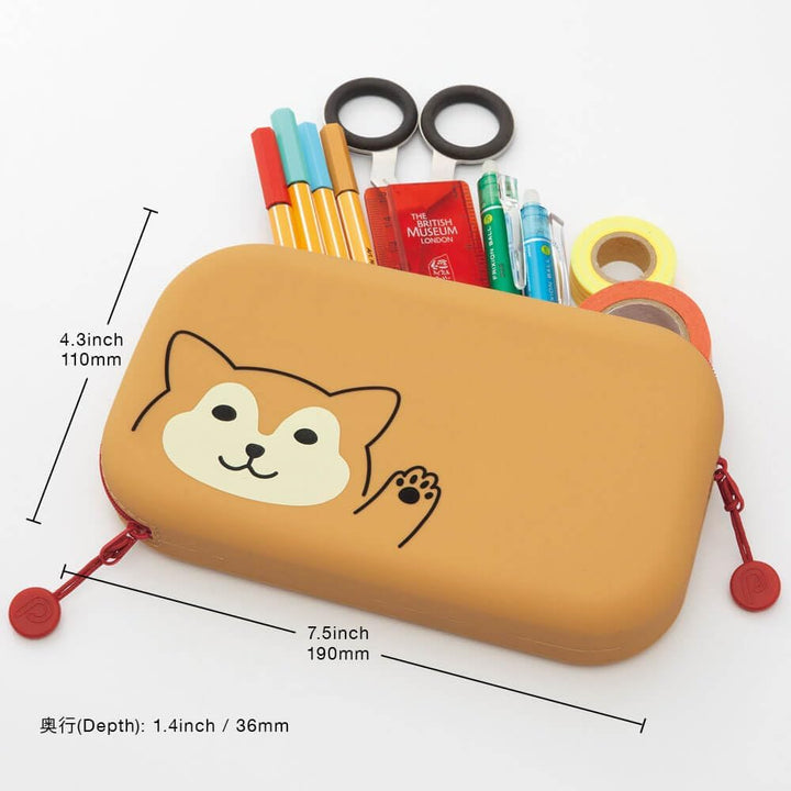 Punilabo Lihit Lab Verschluss Tasche a7716–3 Kuroneko Schwarze Katze Large: 7.5\" × 1.5 inches, Schw